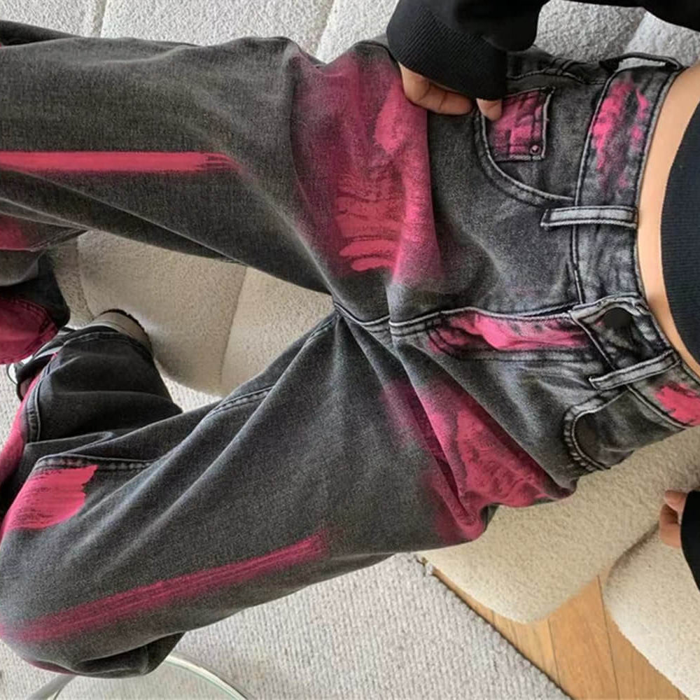 VILZSTUDIOS Baggy jeans with paint-splash design