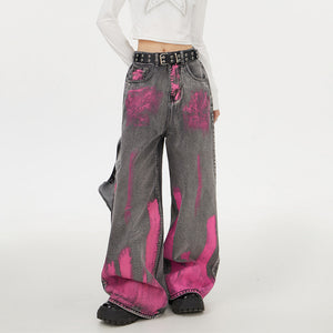 VILZSTUDIOS Baggy jeans with paint-splash design