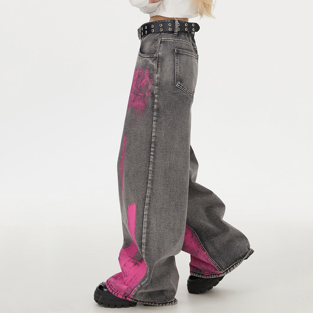 VILZSTUDIOS Baggy jeans with paint-splash design