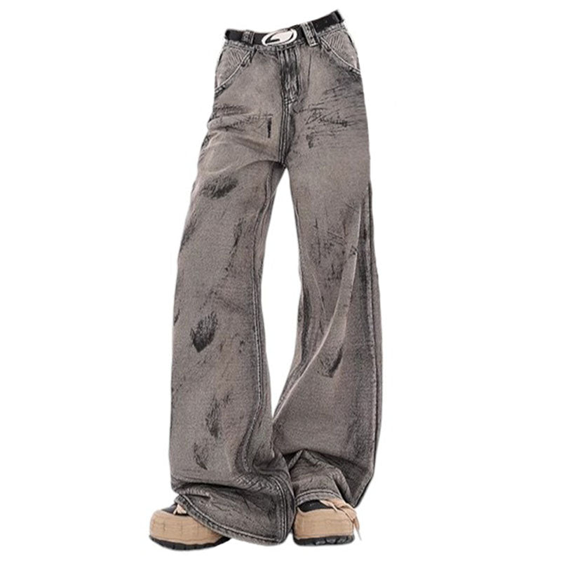 VILZSTUDIOS Distressed wide-leg jeans in gray from VILZSTUDIOS