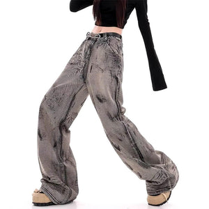 VILZSTUDIOS Distressed wide-leg jeans in gray from VILZSTUDIOS