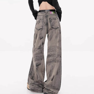 VILZSTUDIOS Distressed wide-leg jeans in gray from VILZSTUDIOS