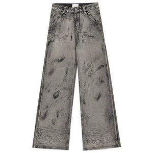 VILZSTUDIOS Distressed wide-leg jeans in gray from VILZSTUDIOS