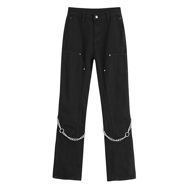 VILZSTUDIOS Grunge Vibe Chain Denim Jeans product image