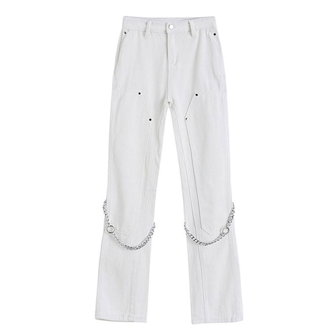 VILZSTUDIOS Grunge Vibe Chain Denim Jeans product image