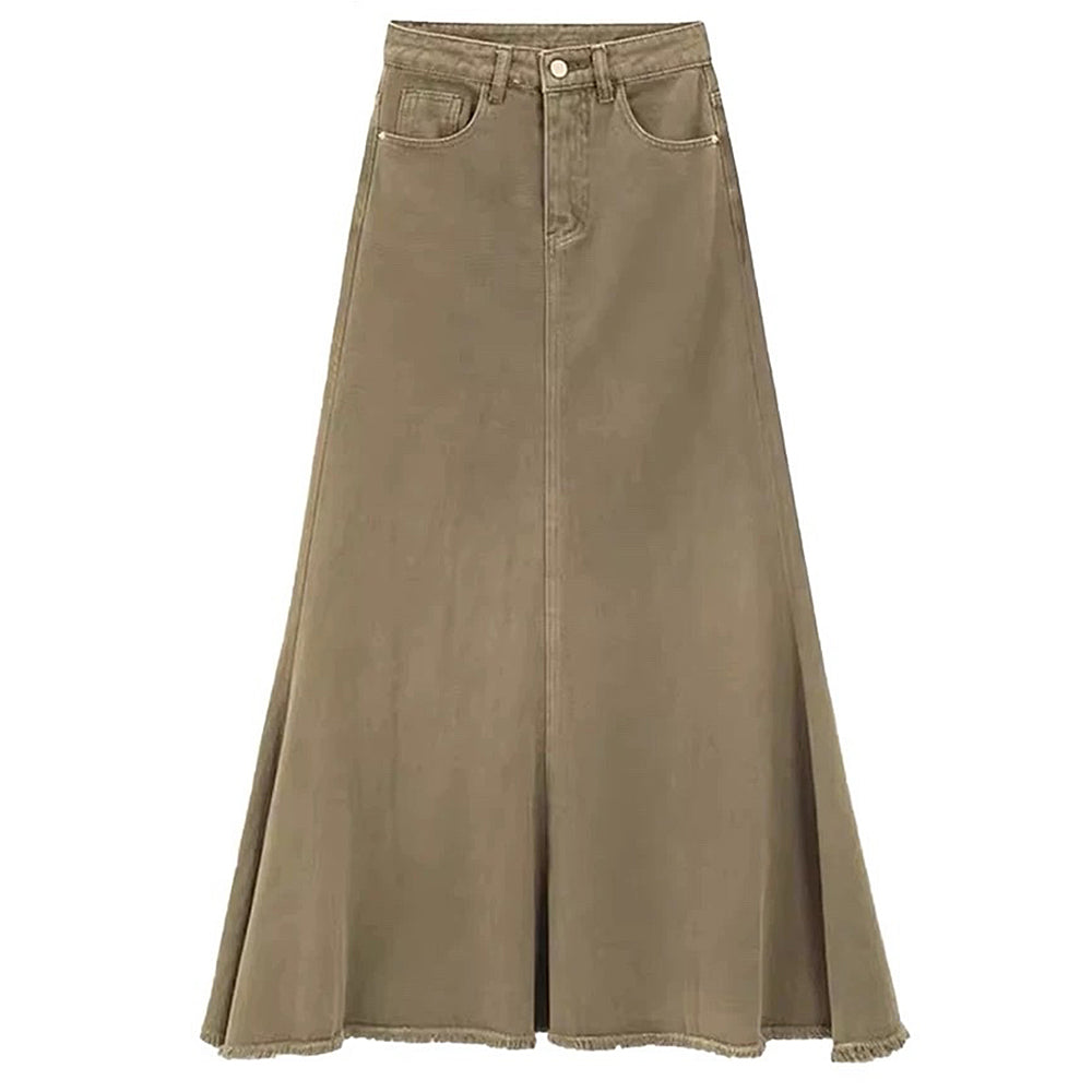 VILZSTUDIOS Denim maxi skirt for streetwear fashion
