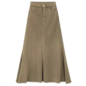 VILZSTUDIOS Denim maxi skirt for streetwear fashion
