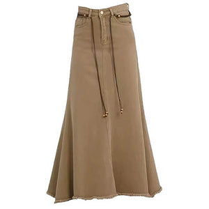 VILZSTUDIOS Denim maxi skirt for streetwear fashion