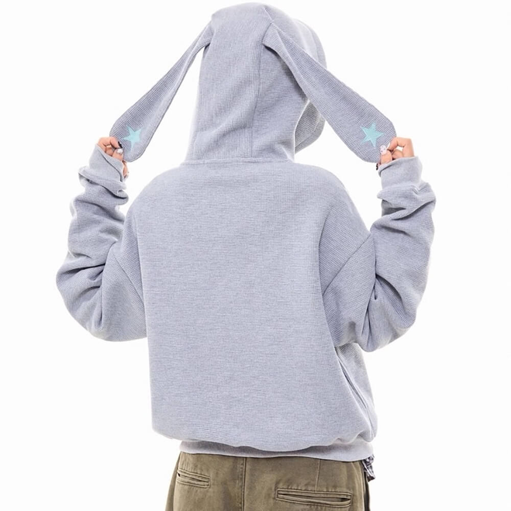 VILZSTUDIOS Bunny ears hoodie with guitar patch design