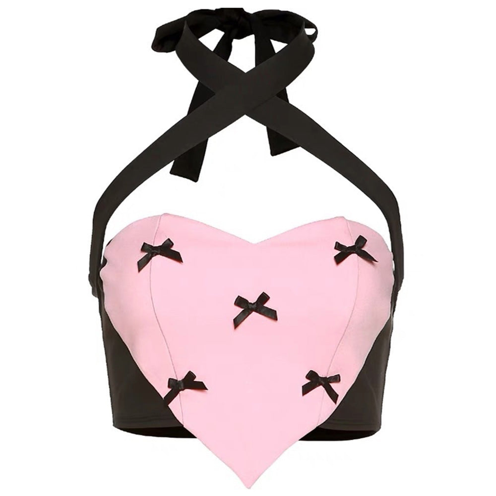 VILZSTUDIOS Chic halter bow design top for streetwear fashion