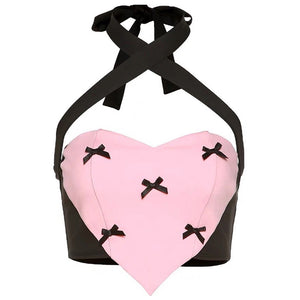 VILZSTUDIOS Chic halter bow design top for streetwear fashion