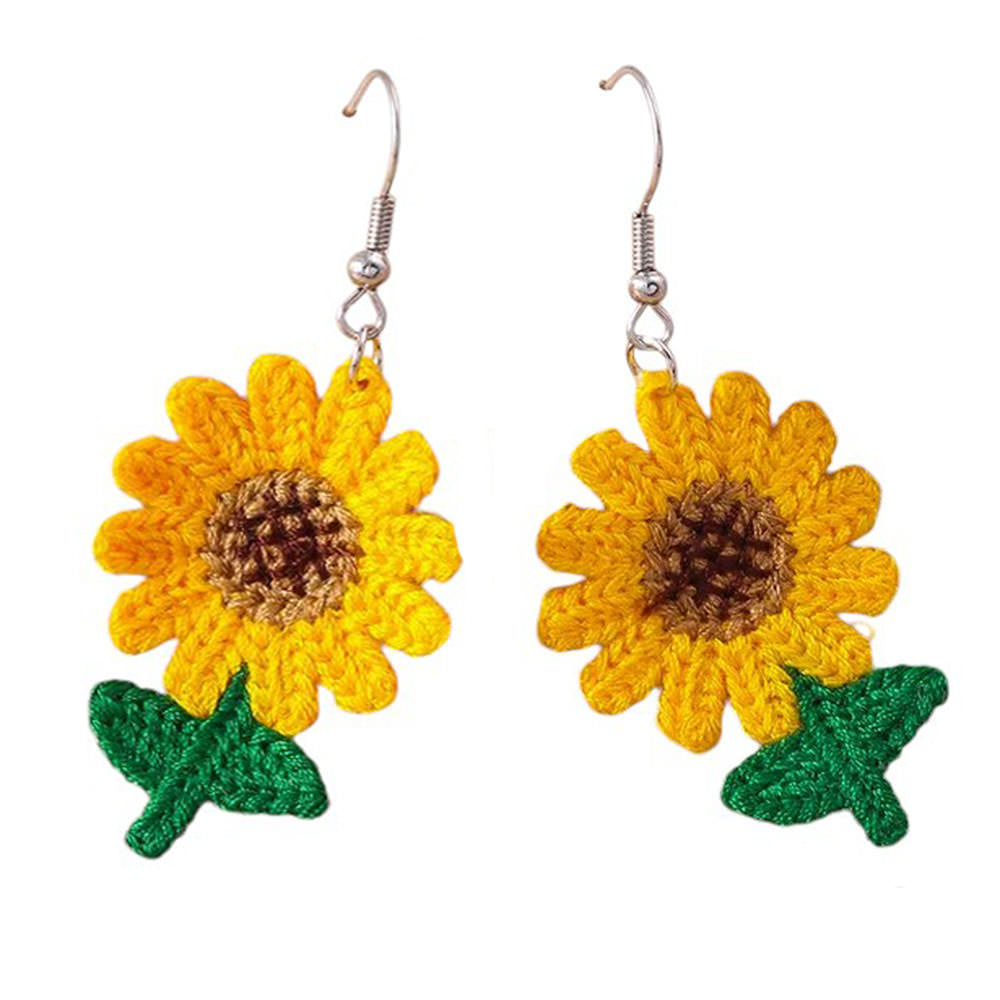 VILZSTUDIOS Handmade crochet sunflower earrings