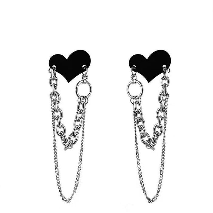 VILZSTUDIOS Stylish heart chain earrings for fashion enthusiasts