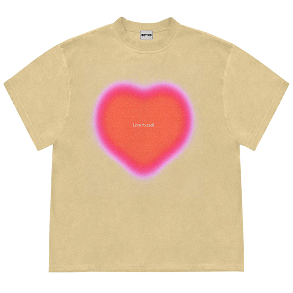 VILZSTUDIOS Heart gradient graphic t-shirt with text