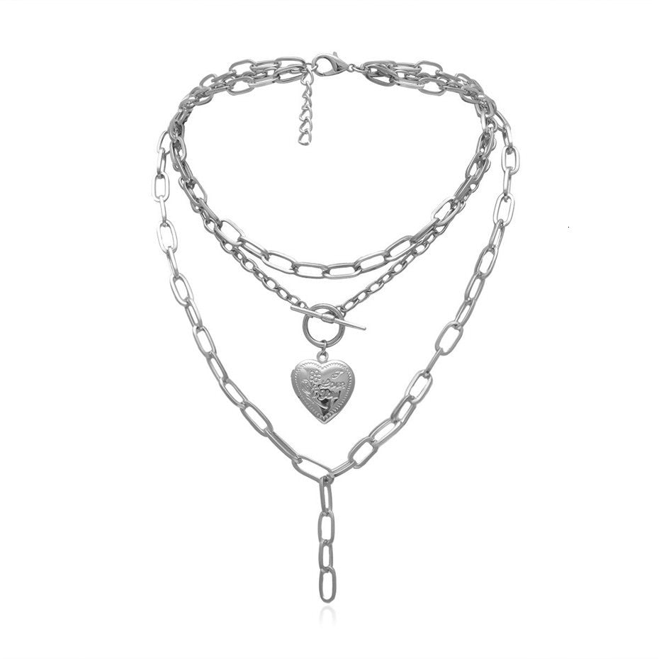 VILZSTUDIOS Heart padlock chain necklace for trendy fashion