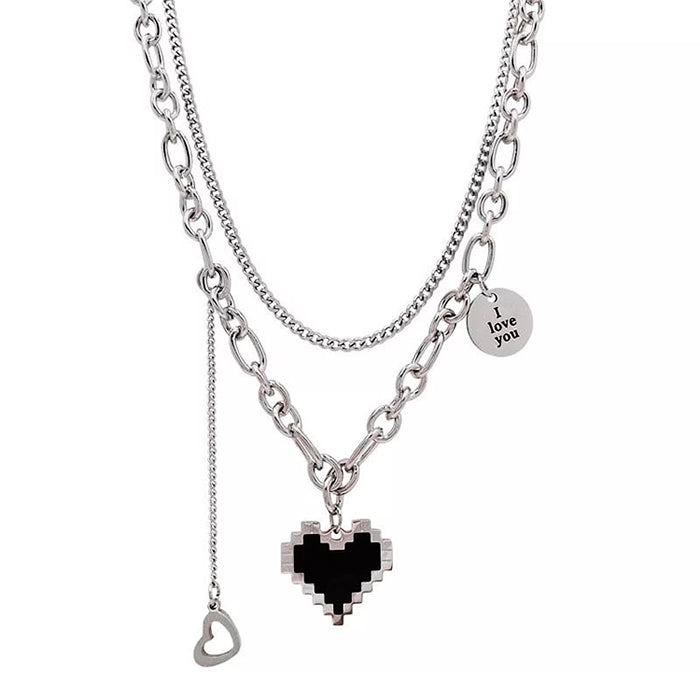 VILZSTUDIOS Stylish pixel heart pendant necklace