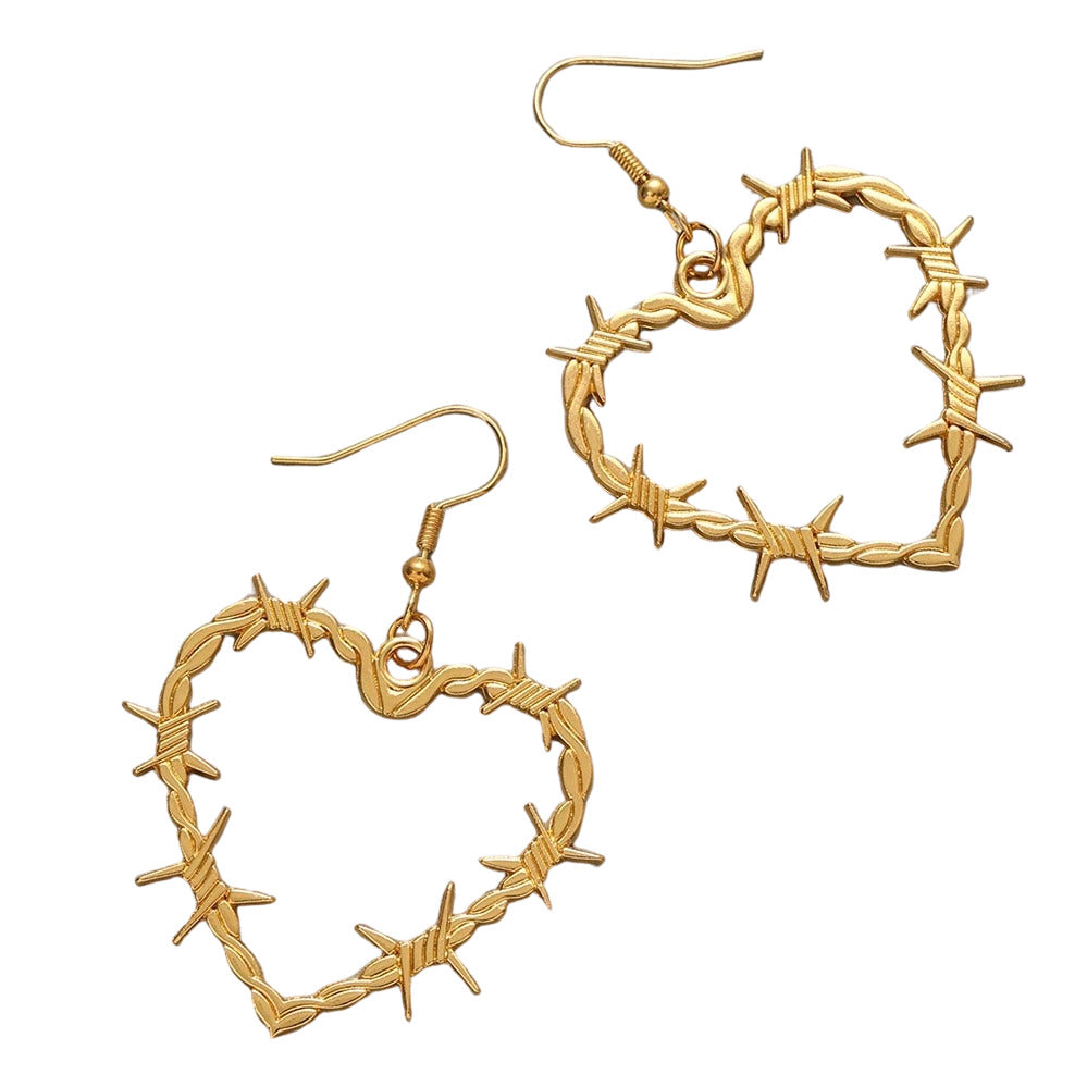 VILZSTUDIOS Unique barbed wire heart earrings for stylish outfits