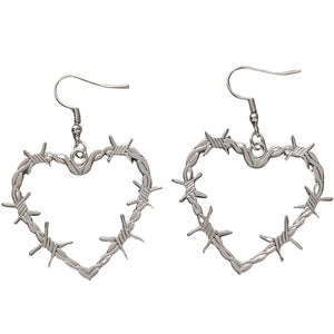 VILZSTUDIOS Unique barbed wire heart earrings for stylish outfits
