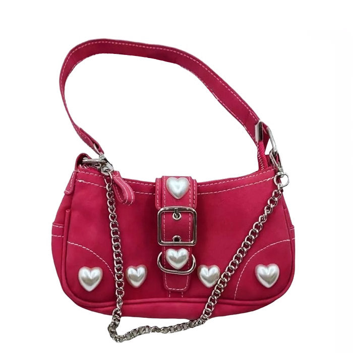 VILZSTUDIOS Y2K pearl heart-shaped bag