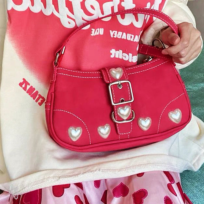 VILZSTUDIOS Y2K pearl heart-shaped bag