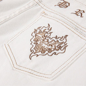 VILZSTUDIOS Heart stitch cargo denim jeans from VILZSTUDIOS