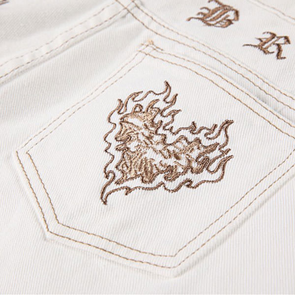 VILZSTUDIOS Heart stitch cargo denim jeans from VILZSTUDIOS