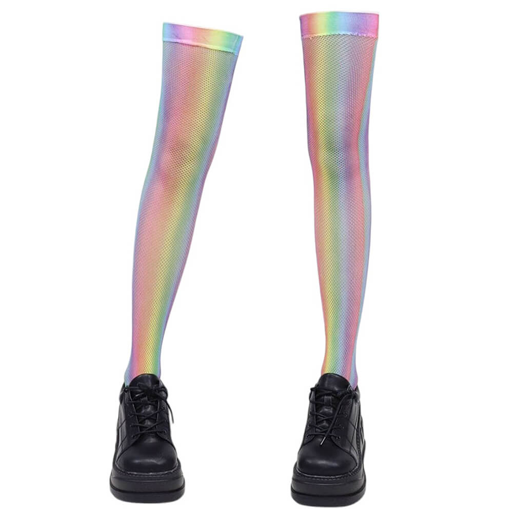 VILZSTUDIOS Holographic fishnet knee-high socks for stylish outfits