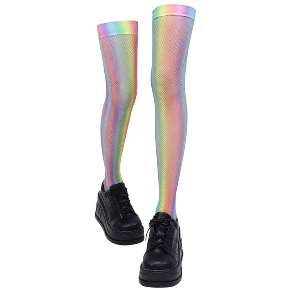 VILZSTUDIOS Holographic fishnet knee-high socks for stylish outfits
