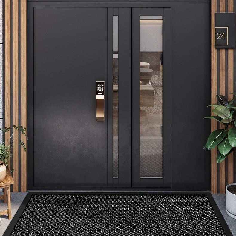 VILZSTUDIOS Black, burgundy-and-black, or red honeycomb loop door mat with a wide black border