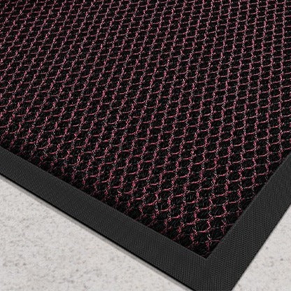 VILZSTUDIOS Black, burgundy-and-black, or red honeycomb loop door mat with a wide black border