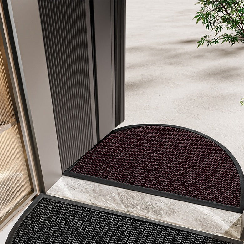 VILZSTUDIOS Black, burgundy-and-black, or red honeycomb loop door mat with a wide black border