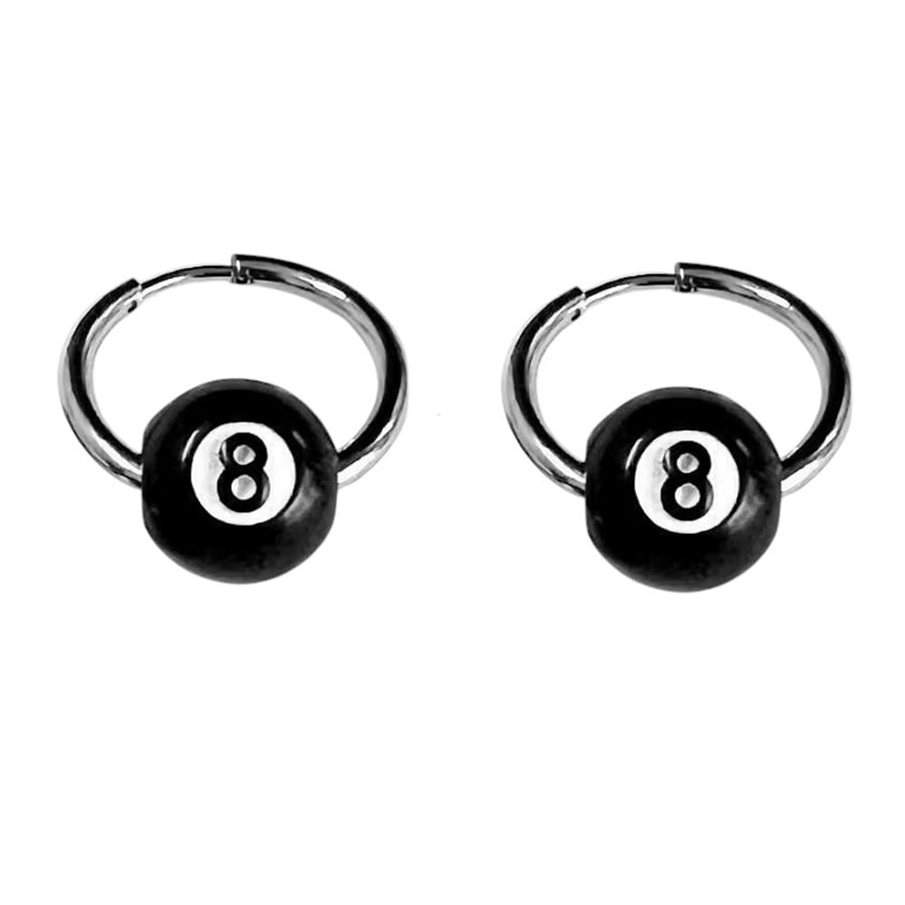 VILZSTUDIOS Stylish hoop earrings with 8 ball design