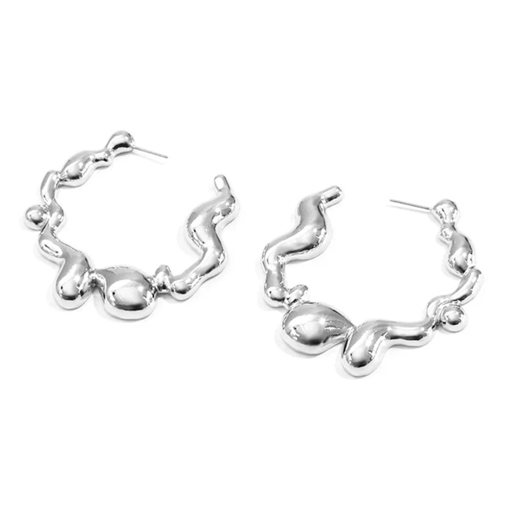 VILZSTUDIOS Stylish metal drops hoop earrings for modern fashion
