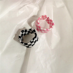 VILZSTUDIOS Indie aesthetic checker band ring