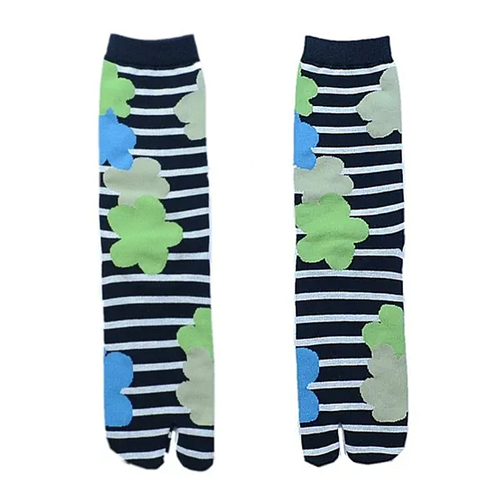 VILZSTUDIOS Floral striped tabi socks for stylish comfort