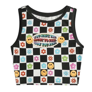 VILZSTUDIOS Checker crop top for trendy streetwear style