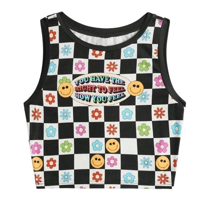 VILZSTUDIOS Checker crop top for trendy streetwear style