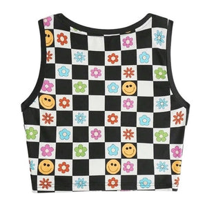 VILZSTUDIOS Checker crop top for trendy streetwear style