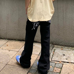 VILZSTUDIOS Floral stitch denim jeans for streetwear fashion