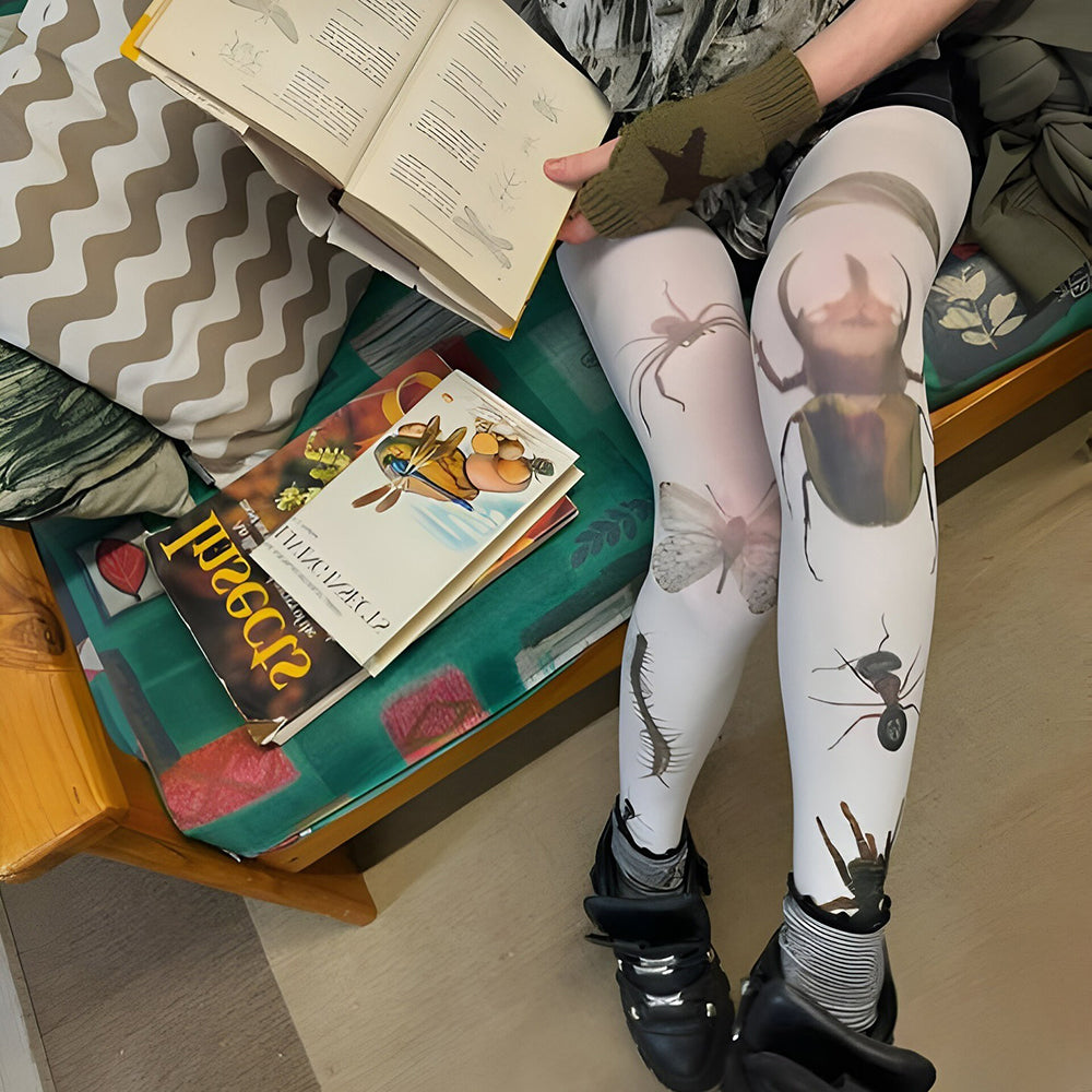 VILZSTUDIOS Insect print stretchy tights for streetwear fashion