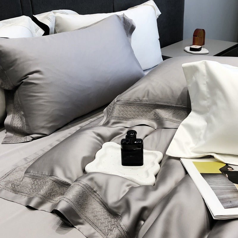 Jacquard Border Duvet Cover Set