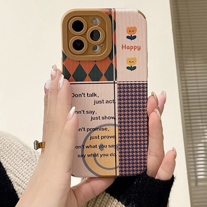 VILZSTUDIOS Stylish patchwork phone case for iPhone