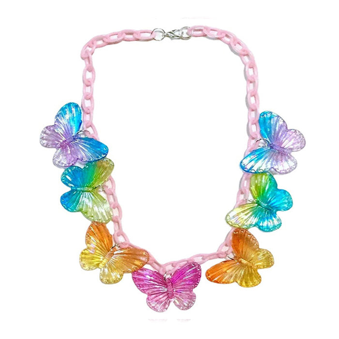 VILZSTUDIOS Kidcore style butterfly necklace made of acrylic