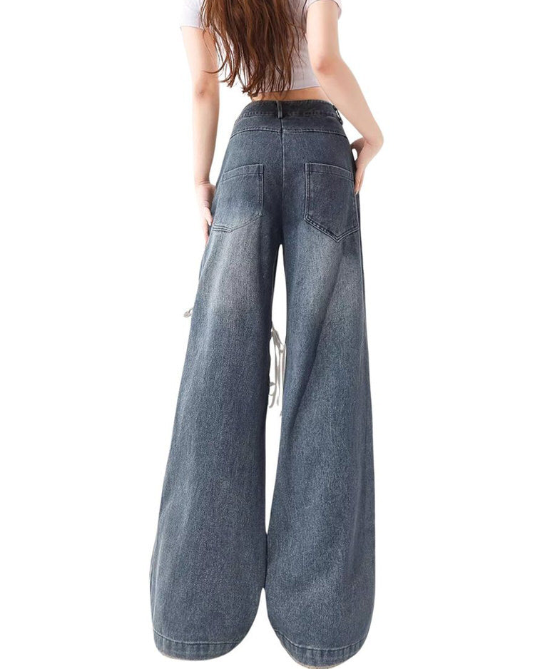 VILZSTUDIOS Stylish denim pants with unique heart design
