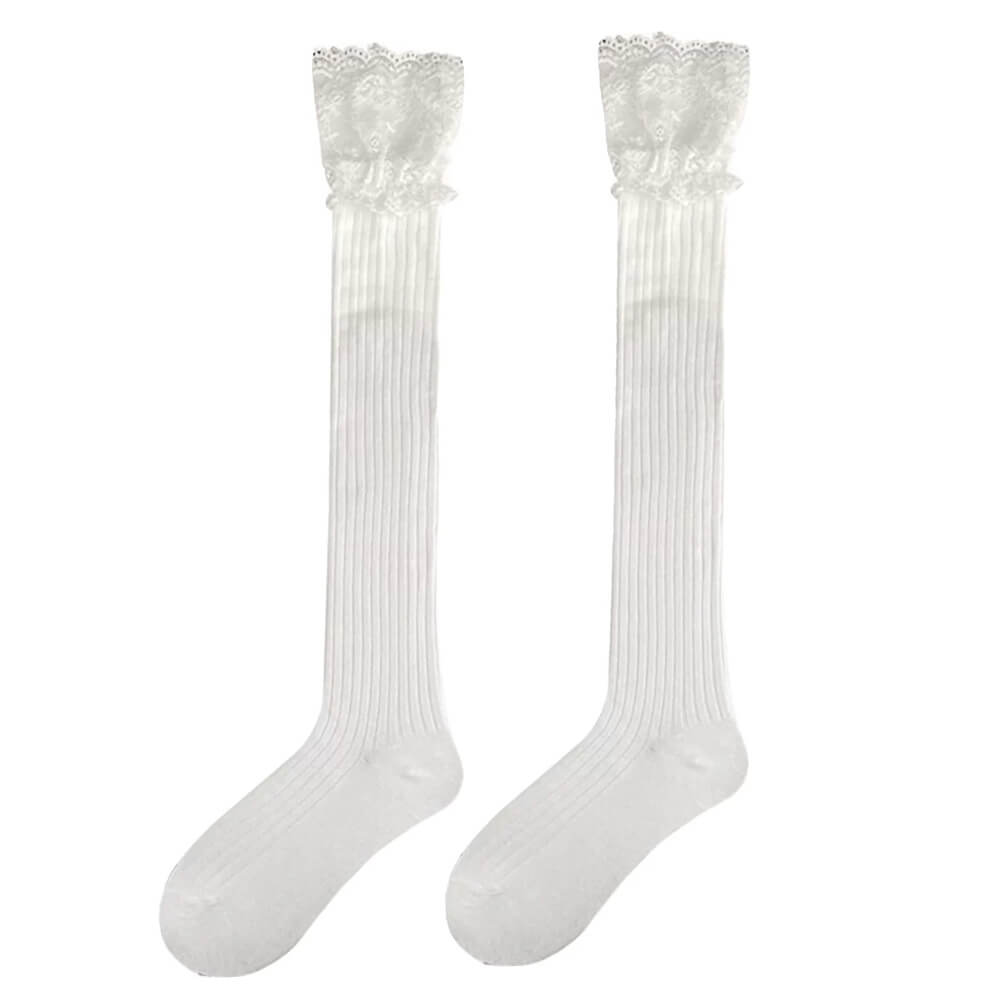 VILZSTUDIOS Stylish knee high socks with lace detailing