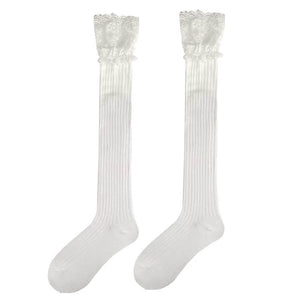 VILZSTUDIOS Stylish knee high socks with lace detailing