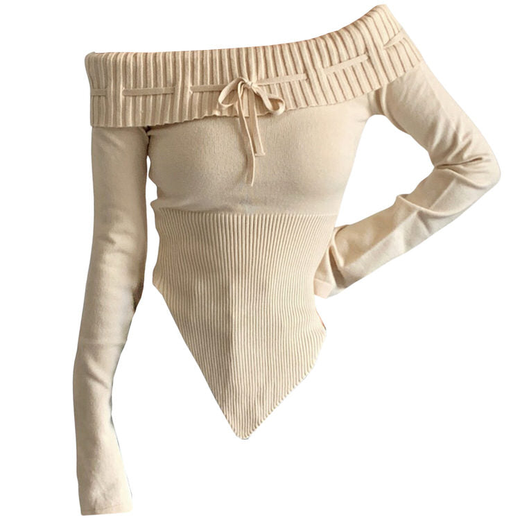 VILZSTUDIOS Y2K off-shoulder knit top for streetwear fashion