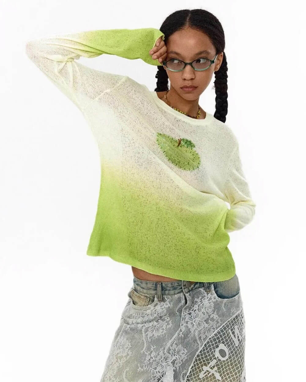 VILZSTUDIOS Gradient knit top for stylish streetwear fashion