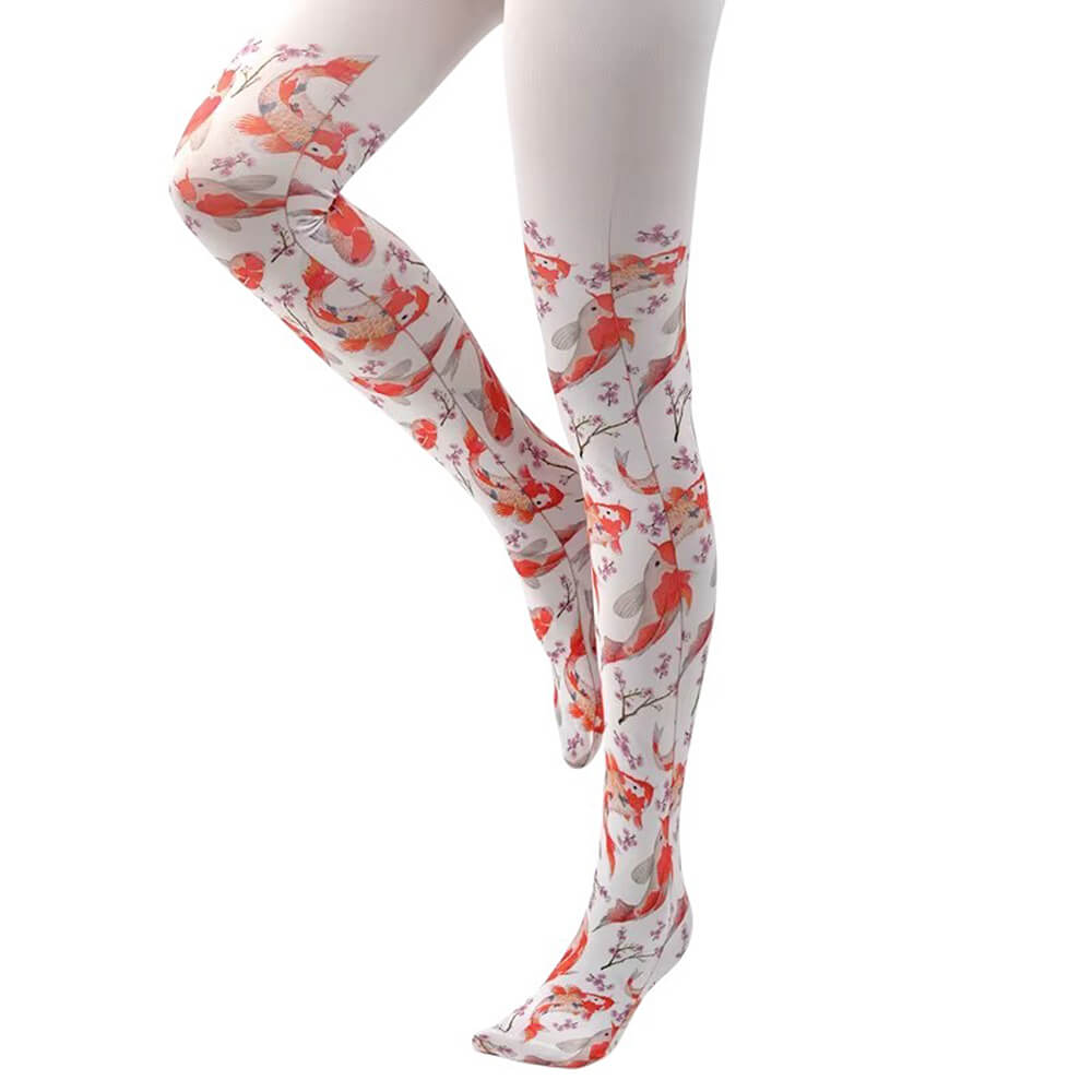 VILZSTUDIOS Koi fish print tights for fashionable looks