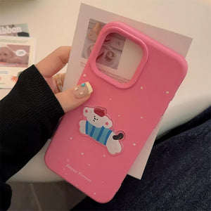 VILZSTUDIOS Adorable Korean aesthetic puppy iPhone case